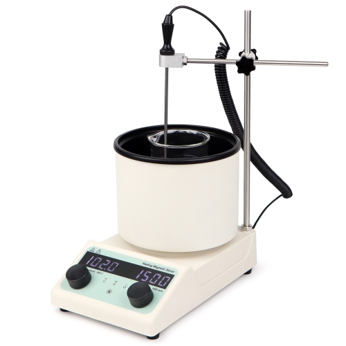 High Temperature Lab Stirrer LA034 Heat Collecting Magnetic Stirrer with with LED Digital Display Temp Sensor and Support Stand