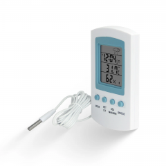 DD-129 Digital Thermometer (INDOOR OUTDOOR THERMO HYGROMETER WITH CLOCK WEATHER Temperature Humidity Alarm)