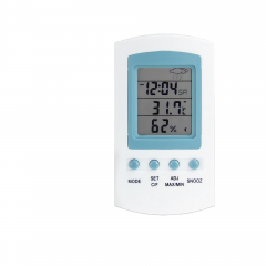 DD-129 Digital Thermometer (INDOOR OUTDOOR THERMO HYGROMETER WITH CLOCK WEATHER Temperature Humidity Alarm)
