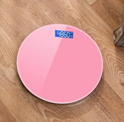 Household Electronic Human Scale Adult Weight Scale Round Tempered Glass Digital Display Weighing Scale Kg Lb St