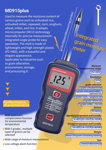 MD915plus Moisture Meter Grain Hygrometer