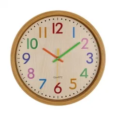Plastic Learning Wall Clock for Classroom Children Colorful Clock for Bedroom Quartz Wall Clock for Children