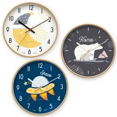 DIY Wooden Clock with Silent Movement Customized Clock Face and Color Quartz Wall Clock for Home Decor