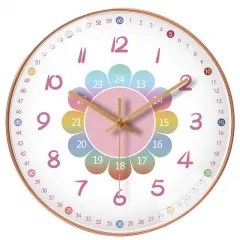 Modern Lovely Colorful Children Clock Simple Wall Decoration Learning Wall Clock for Kids