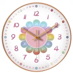 Kids Colorful Modern Learning Modern Wall Clock Children Clock Child's Room Wall Clock Decoration