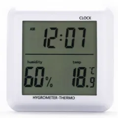 LCD Digital Clock Room Thermometers Temperature Sensor Humidity Meter Indoor Hygrometer