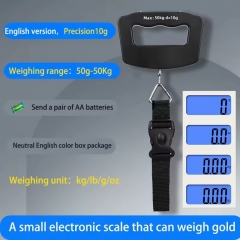 NS-22 Weighing 50kg/110lbs Portable Digital Luggage Hand Scale, Handheld Suitcase Weighing Tool with LCD Display & Hook/Belt