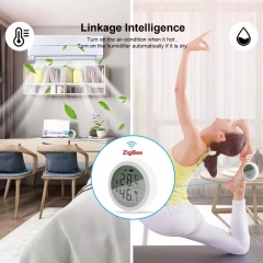 YH-HS03-Zigbee Tuya Zigbee Smart Digital Hygrometer Thermometer Indoor Temperature and Humidity Meter With Alexa Google Home