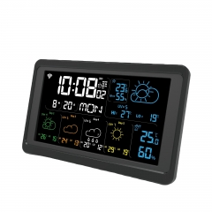 YH-Weather01-WiFi Indoor/Outdoor Five-Day Weather Station Clock Tuya APP Flip Design Wifi/Ble Symbian Operation Displays Temperature Humidity