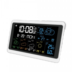 YH-Weather01-WiFi Indoor/Outdoor Five-Day Weather Station Clock Tuya APP Flip Design Wifi/Ble Symbian Operation Displays Temperature Humidity