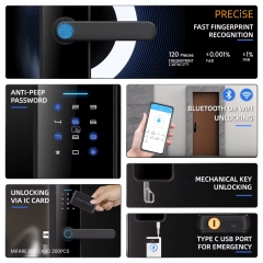 YH-C19 Security Digit Electric Electronic Handle Digital Tuya Ttlock Cerraduras Inteligentes Con Wifi Keys Fingerprint Door Smart Locks