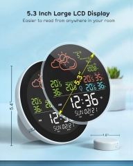 Tuya Smart WiFi Digital Wireless Weather Station With Clock Air Pressure UV Wind Speed Temperature and Humidity Sensor