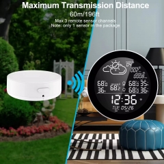 YH-SWS001-WiFi Tuya WIFI Clock Weather Station Indoor Outdoor Temperature Humidity Memory Function Alarm Weather Station