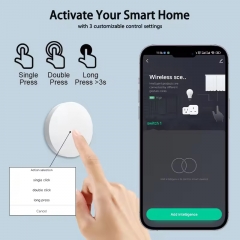 YH-SC021-ZigBee Wireless Scene Switch Button Tuya ZigBee Battery Powered Smart Home Scenario Controller with Alexa Google Voice Control