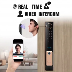 YH-S61 2025 Smart Door Lock Tuya Wifi Smart Fingerprint Cerradura Inteligente Digital Safe Door With Camera Lock for Home