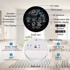YH-SWS001-WiFi Tuya WIFI Clock Weather Station Indoor Outdoor Temperature Humidity Memory Function Alarm Weather Station