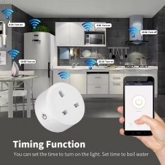 YH-WS009-UK UK Smart Plug Outlet Energy Monitoring Timer APP Voice Control Tuya Alexa Google Home WiFi Smart Power Socket