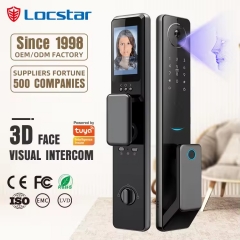 YH-S61 2025 Smart Door Lock Tuya Wifi Smart Fingerprint Cerradura Inteligente Digital Safe Door With Camera Lock for Home