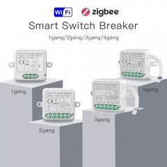 YH-SB01/SB02/SB03/SB04 Tuya WiFi Zigbee Smart Light Switch Module Alexa Google Wireless Switches 1 2 3 4 Gang DIY Smart Breaker Relay