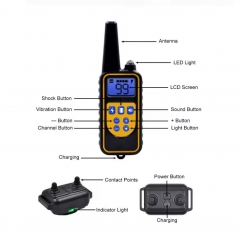 MZ-880 Waterproof Rechargeable Vibrating Dog Anti Barking Electric Shock Training Remote Control Pet Dog Training Collars