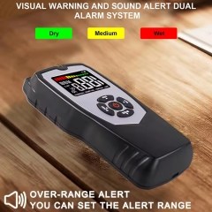 MT520 2025 Pinless Moisture Meter with 5cm Sensing Depth Dual Measurement for Wood Walls Drywall Masonry LCD Display Sound Alarm