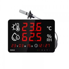 RC812-C Durable Digital Hygrometer Thermometer with PC Probe&Calibration Function Real-Time Recording for Warehouse Factory Home