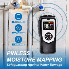 MT520 2025 Pinless Moisture Meter with 5cm Sensing Depth Dual Measurement for Wood Walls Drywall Masonry LCD Display Sound Alarm