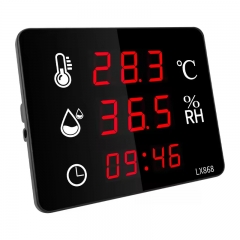LX868A Electronic Temperature and Humidity Meter Household Indoor Industrial High-precision Display Wall Mounted Outdoor Thermometer