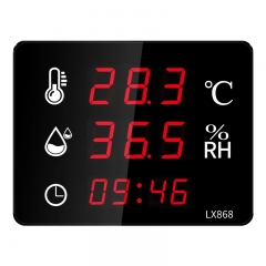 LX868A Electronic Temperature and Humidity Meter Household Indoor Industrial High-precision Display Wall Mounted Outdoor Thermometer
