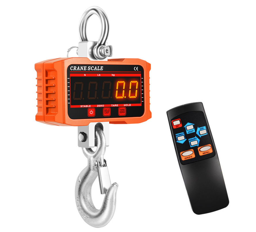 OCS-P5 1000kg(2200lbs) Digital Industrial Heavy Duty Hanging Crane Scale W/ Remote Control Accurate Sensor&LCD Display