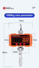 OCS-P5 1000kg(2200lbs) Digital Industrial Heavy Duty Hanging Crane Scale W/ Remote Control Accurate Sensor&LCD Display