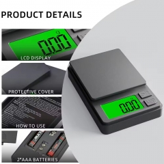 CX-T2 Factory Direct Digital Pocket Scale 200g 0.01g Stainless Steel Mini Jewelry Weighing Scale with LCD Display Screen