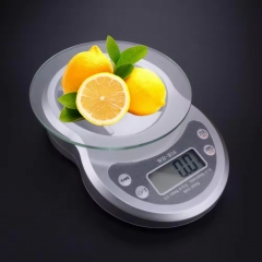 WH-B16 Electronic kitchen scale 7kg /1g tempered glass baking table scale with countdown counting function, Double precision display 0-1kg/0.1g; 1-5kg/1g