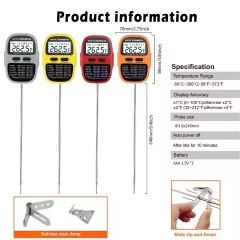 E-159 LCD Digital Candy Thermometer for Deep Frying & Cooking Instant Read Kitchen Tool Meat Pot Clip Household Food Oil Candy Recipes