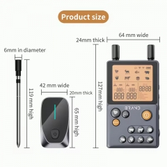 HKBQ-05-2 Wireless Meat Thermometer with Dual Meat Probe for Cooking Grill Wireless Food Thermometer