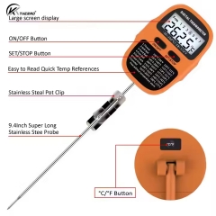 E-159 LCD Digital Candy Thermometer for Deep Frying & Cooking Instant Read Kitchen Tool Meat Pot Clip Household Food Oil Candy Recipes
