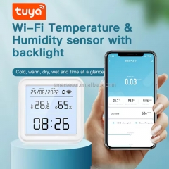 TH08 Manufacturer Tuya Mini WiFi Temperature and Humidity Sensor LCD Display Temperature Humidity Meter Work with Alexa