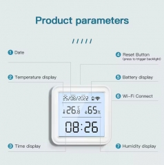 TH08 Manufacturer Tuya Mini WiFi Temperature and Humidity Sensor LCD Display Temperature Humidity Meter Work with Alexa