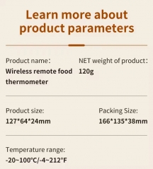 HKBQ25 Wireless Meat Thermometer with Dual Meat Probe for Cooking Grill Meat Thermometer Wireless