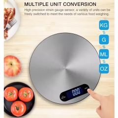 K33H 5kg/0.1g High Quality Lcd Display Stainless Steel Round Electronic Weighing Balance Kitchen Scale Digital Food Scale