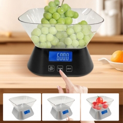 K120H 3kg/0.1g 5kg/0.1g Wholesale Household Bakery Lcd Display Cooking 5kg Plastic Bowl Electronic Food Scale Digital Kitchen Scale