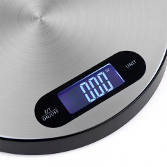 K33H 5kg/0.1g High Quality Lcd Display Stainless Steel Round Electronic Weighing Balance Kitchen Scale Digital Food Scale