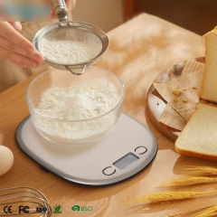 K125H 5kg/1g Stainless Steel Multifunction Scale for Cooking Measures in Grams and Ounces Units With Tare Function Digital Food Kitchen Scale