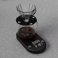 K108 Newest Portable Mini Digital LED Display Office Coffee Scales Multifunction with USB Charging & Timing for Kitchen Use
