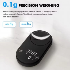 K108 Newest Portable Mini Digital LED Display Office Coffee Scales Multifunction with USB Charging & Timing for Kitchen Use