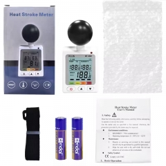MT-HS01 Wbgt Stress Temperature Monitoring Stroke Prevention Wet Checker Bulb Globe Wearable Black Ball 2-In-1 Tester Heat Index Meter