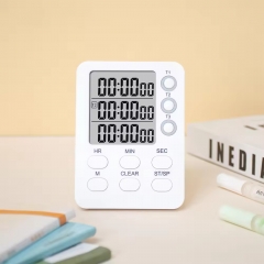 YH5664 Digital Kitchen Timer, 3 Channels, Count UP/Down, Cooking Timer with Loud Alarm, Large Display, Countdown Hour Meter