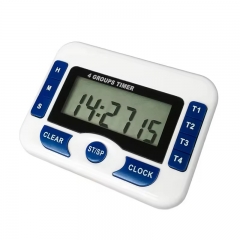 CH-702 4 Groups of Timer With Clock Suitable for Kitchen Cooking With Magnet Table Digital Clock Timer