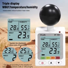 MT-HS01 Wbgt Stress Temperature Monitoring Stroke Prevention Wet Checker Bulb Globe Wearable Black Ball 2-In-1 Tester Heat Index Meter