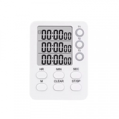YH5664 Digital Kitchen Timer, 3 Channels, Count UP/Down, Cooking Timer with Loud Alarm, Large Display, Countdown Hour Meter